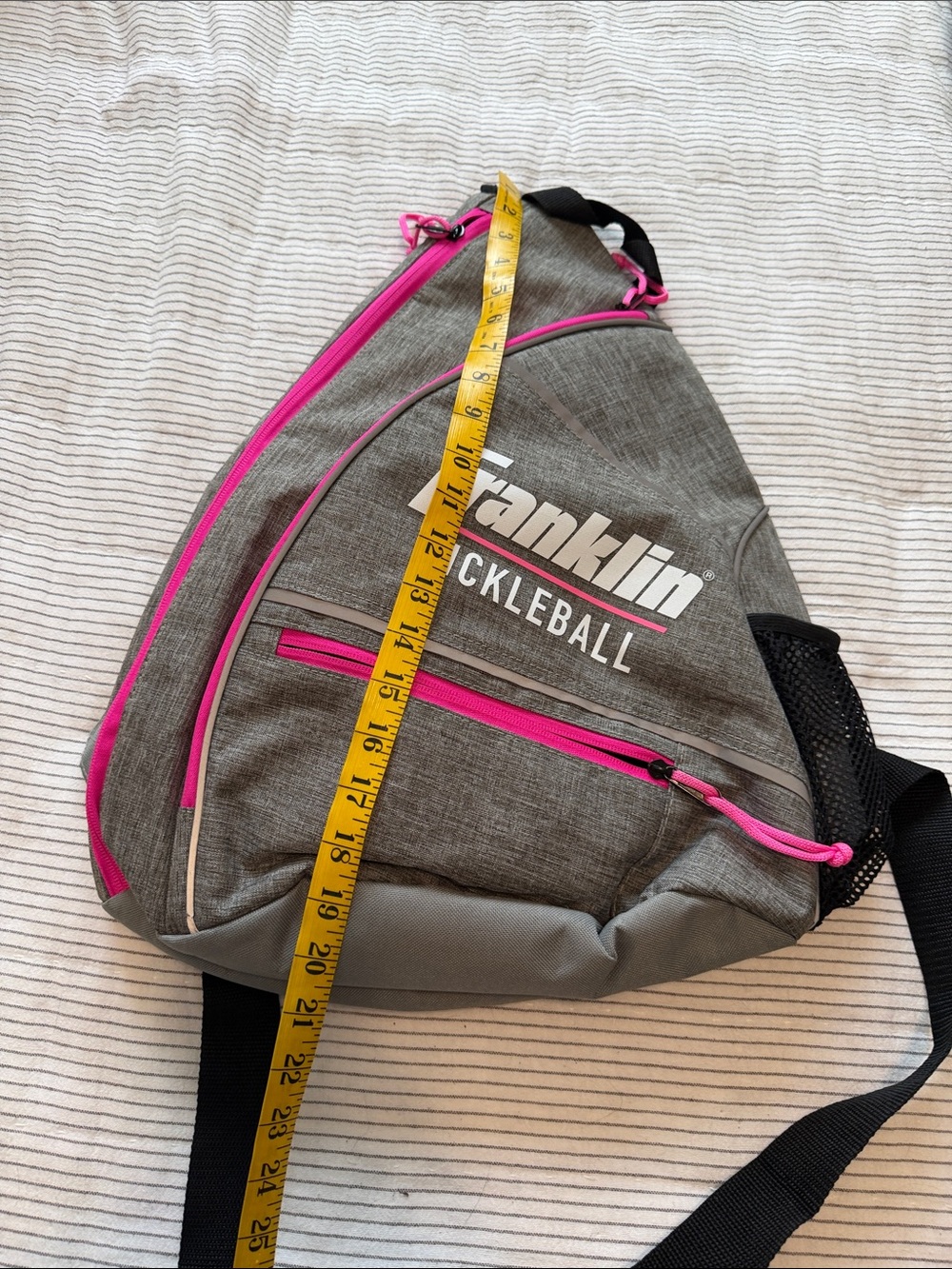 Franklin Gray Sling pickleball bag with Pink Accents